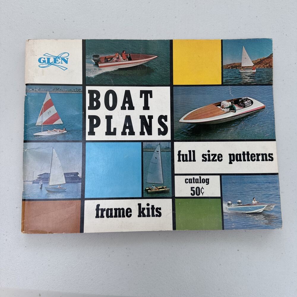 Vintage 1960 Glen Boat Plans Full Size Patterns Frame Kits Catalog